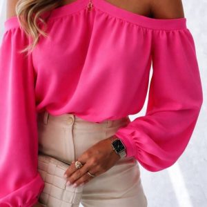 BLUZKA HISZPANKA OVERSIZE BOCCA FUKSJA